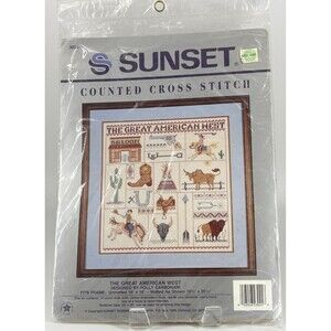 Sunset Counted Cross Stitch Kit "The Great American West" 16x16 inches